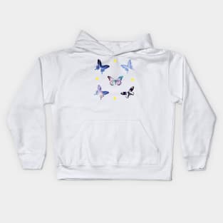 Butterfly Galaxy Circle with Sticker Pack Kids Hoodie